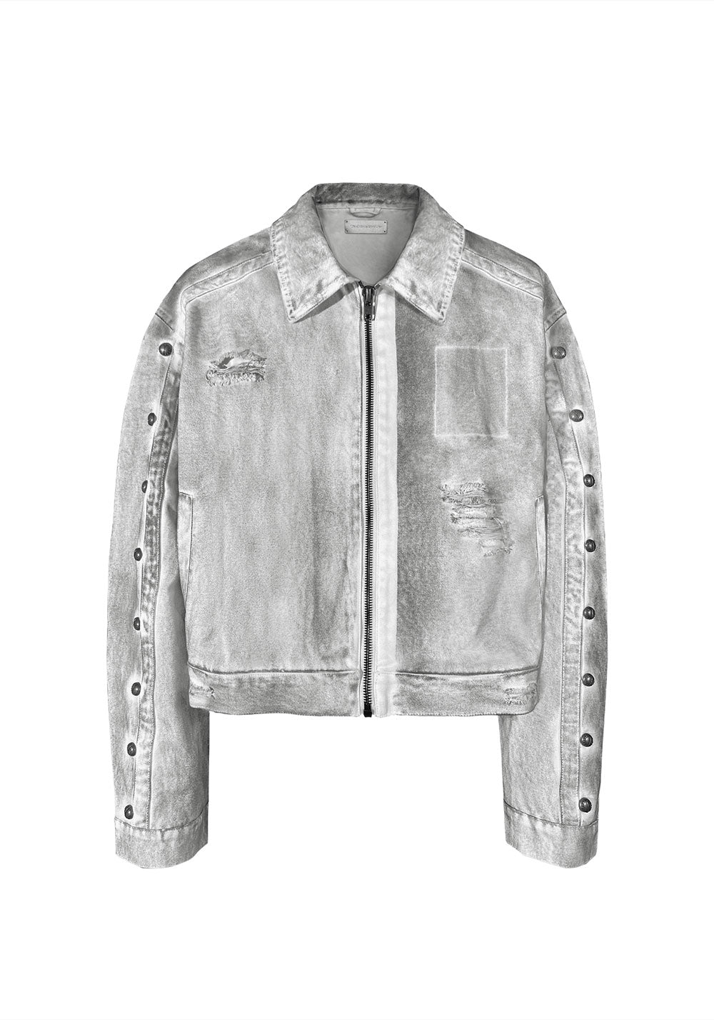 Vintage work jacket with a white lime plaster wash - PSYLOS 1, Vintage work jacket with a white lime plaster wash, Jacket, TecNineGroup, PSYLOS 1